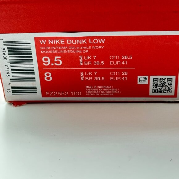 Women’s Nike Dunk Low Muslin Team Gold Size 9.5  FZ2552-100 - Picture 11 of 11